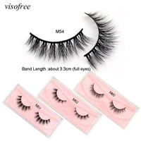 visofree 1 pair new arrival 3d mink lashes 100 real mink fur handmade suitable for big individual strip thick lash m51 m63