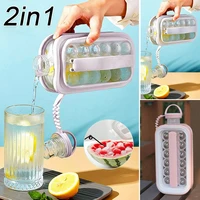 2 in 1 ice ball maker outdoor sports portable water bottle kettle kitchen bar gadgets creative ice cube mold camping accessories