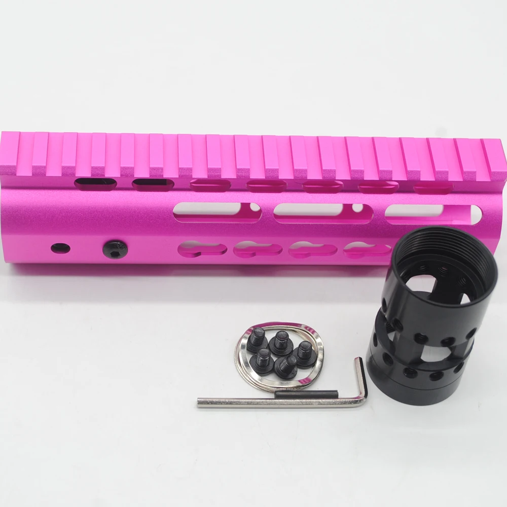 TriRock 7 ''дюймовый Keymod Handguard Rail Free Float Picatinny Монтажная система с алюминиевым/стальным бочком Nut_Pink цвет анодированный