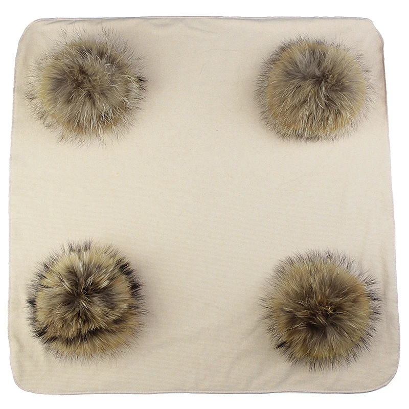 Newborn Kids Baby Warm Cotton Swaddling Blanket Travel Sleeping Blanket With 20cm Big Real Fur Pompom Bedding Swaddles Wrap