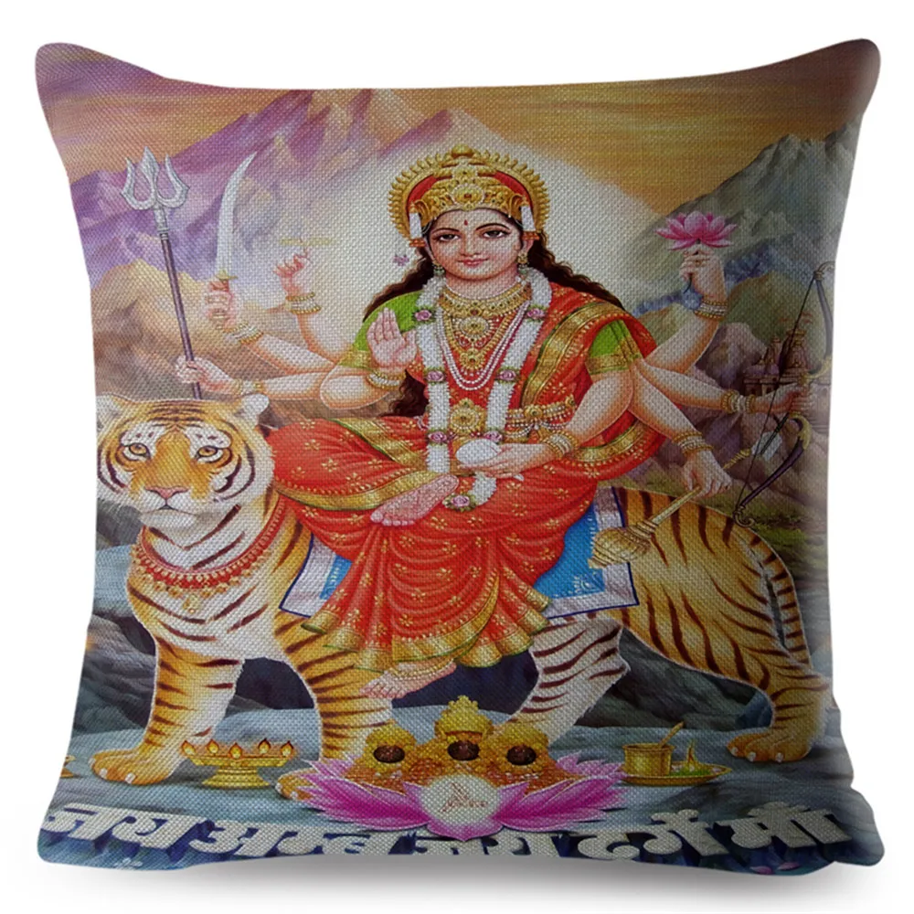 

CLOOCL Durga Pillowcases Indian Mythology Shiva Decorative Buddhism Pillow Case Cushion Cover for Car Sofa Home Pillow Case