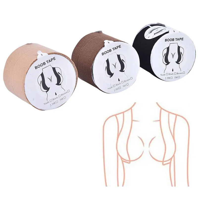 

Boob Tape1 рулон 2,5 м 6 см Женские накладки на соски для груди бюстгальтер пуш-ап Интимная повязка на грудь для плавания невидимая лента для подтя...