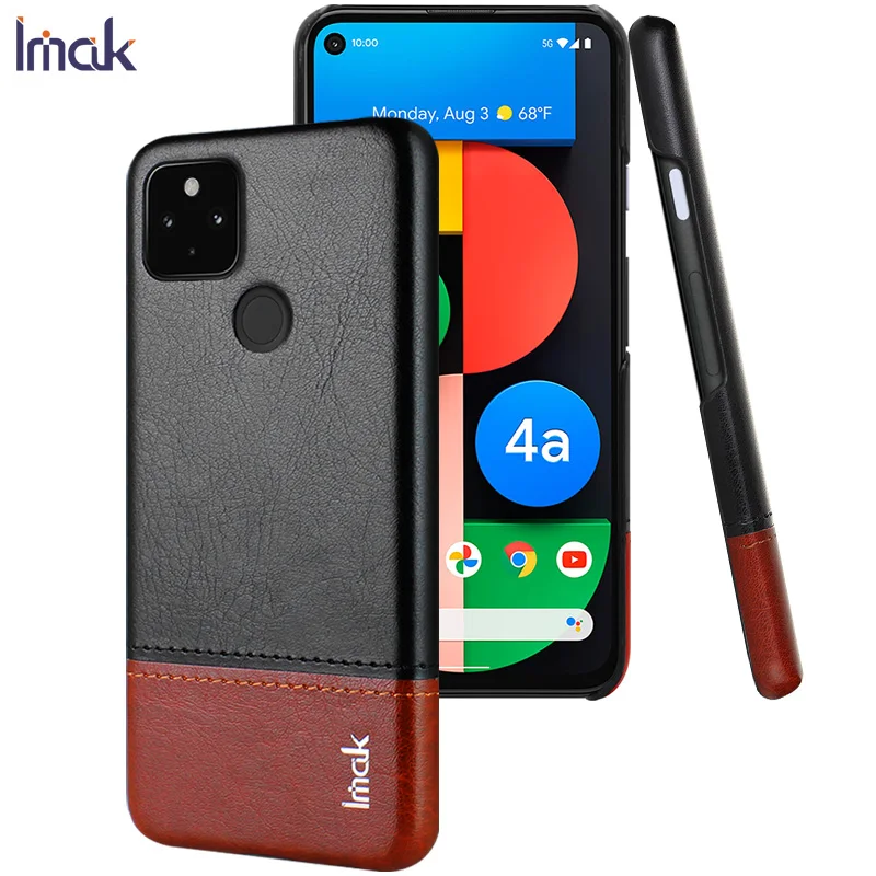 

IMAK Fo Google Pixel 4a 5G Case Cover Luxury Skin PU Leather Cases Fo Google Pixel 4a 5G Hard PC Back Cover