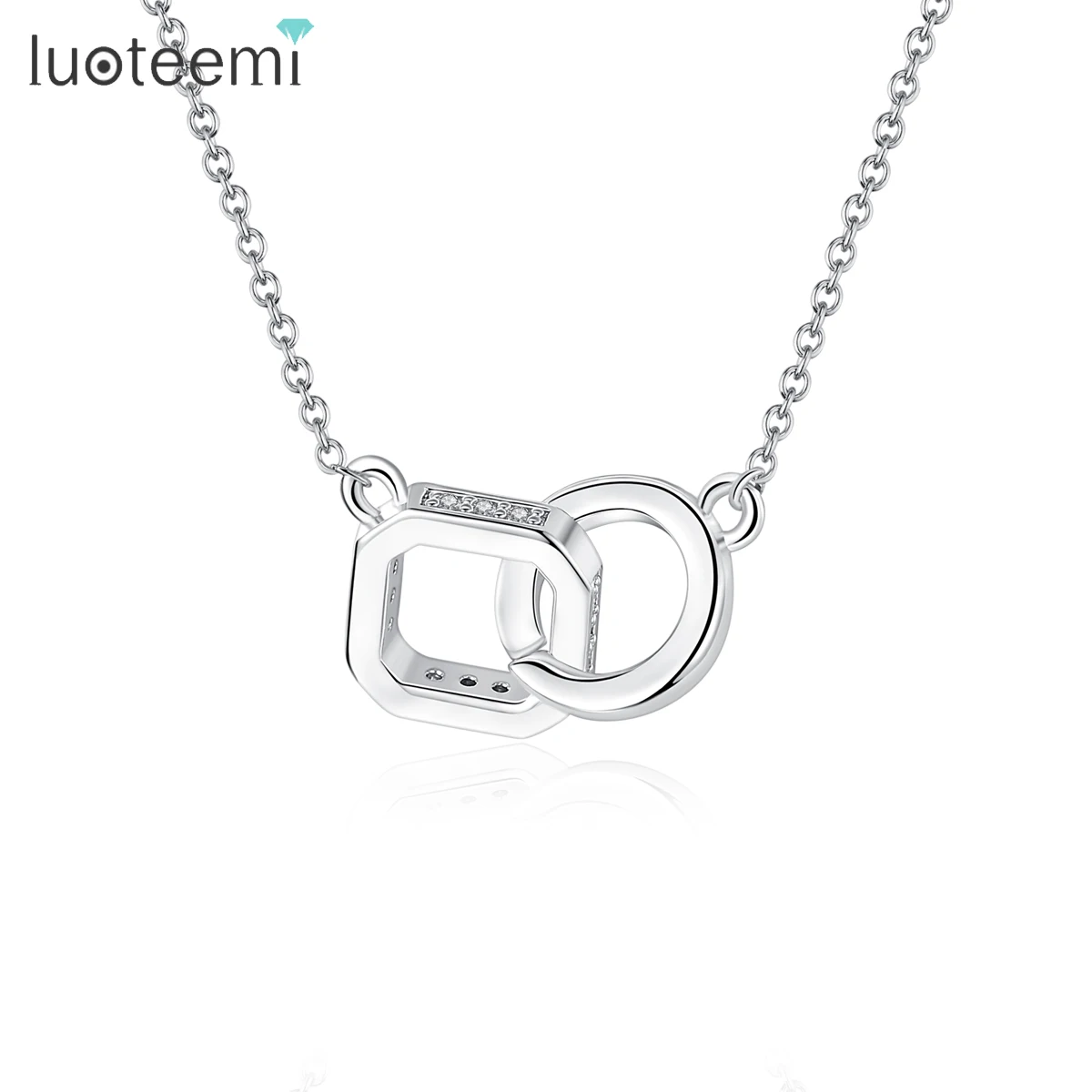 

LUOTEEMI Cheap New Arrival Elegant Fashion Hollow Circles Twisted Round Choker Chain Necklace For Women Pendant Jewellery Femme