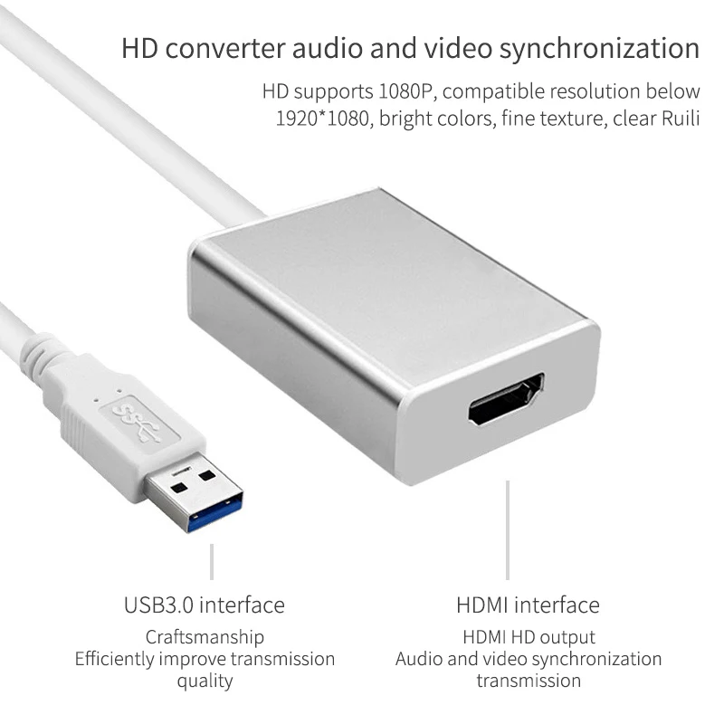 HD 1080P USB 3 0 к HDMI адаптер кабель внешняя видеокарта мульти монитор для Windows 7/8/10