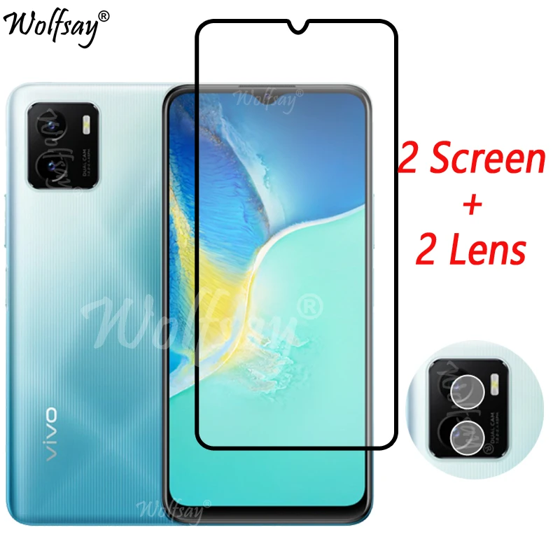 Tempered Glass For Vivo Y15S Screen Protector For Vivo Y15S Y12S Y11S Y33S Y21S Y53S Y20i Y20S Camera Glass For Vivo Y15S Glass