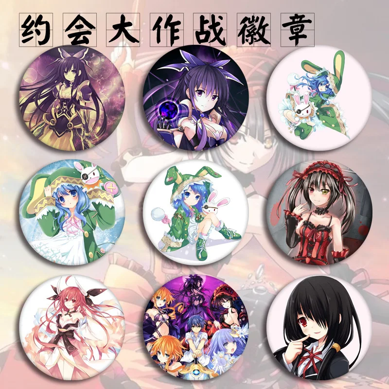 1 шт. 58 мм значки аниме Дата живой Yatogami Tohka Tenka Itsuka Kotori акриловая брошь | Украшения и