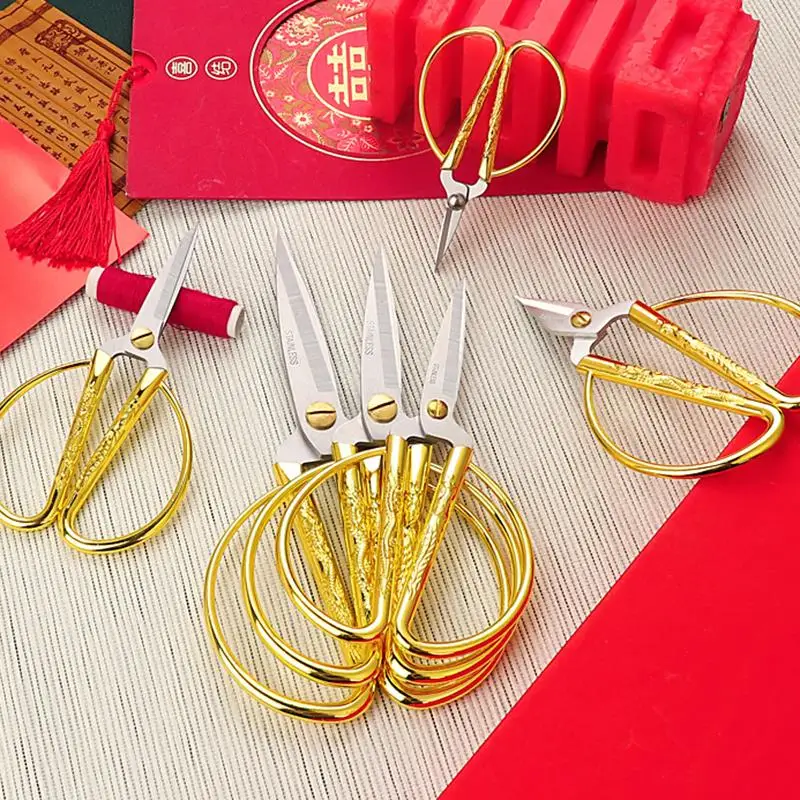 Швейные золотые ножницы из нержавеющей стали короткий резак прочные винтажные