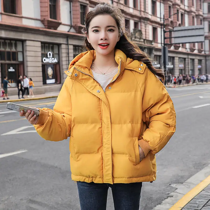 2021 Women Short Hooded Coat Warm Winter Thick Down Cotton Coat Women's Loose Hooded Thick Female Jacket OverCoat New Fashion