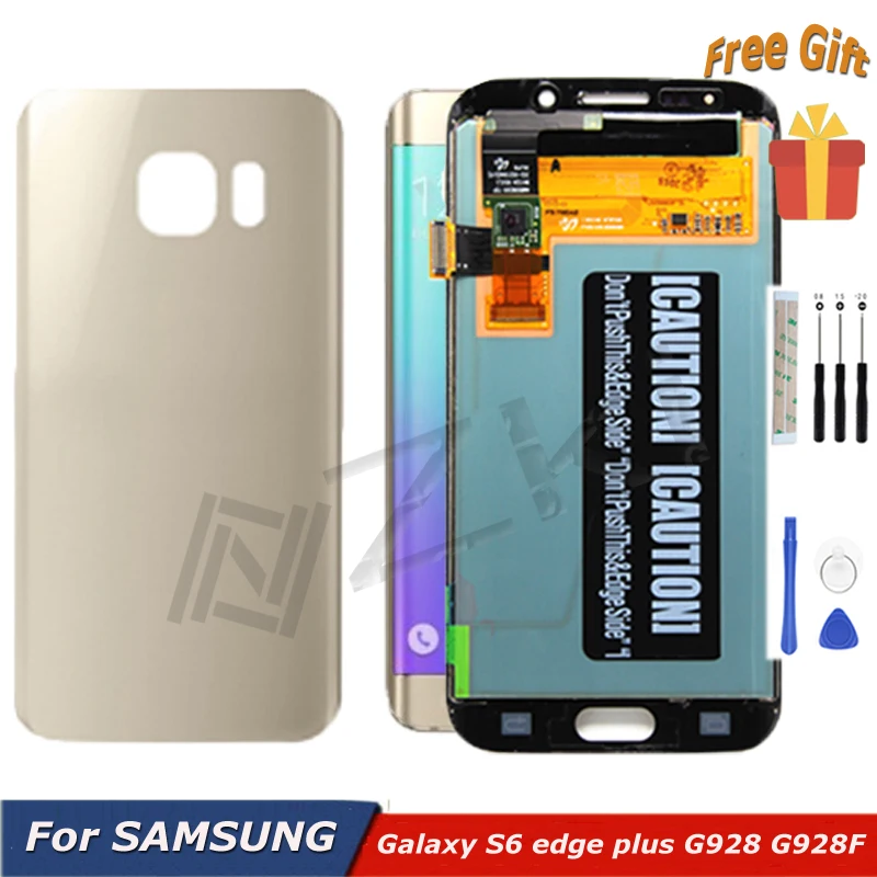 

5.7''for SAMSUNG Galaxy S6 edge plus AMOLED Display G928 LCD G928F Touch Screen Digitizer Assembly with frame Battery Back Cover