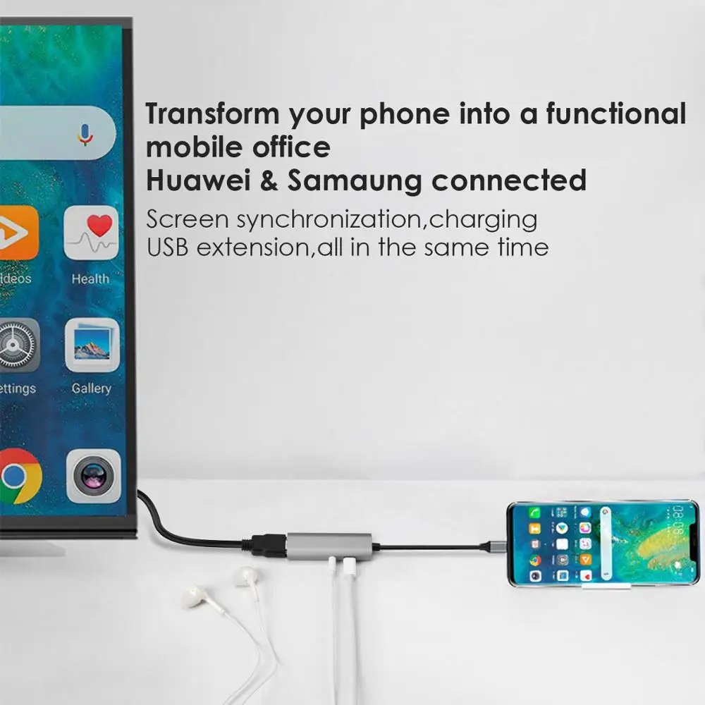 Адаптер Nicedo USB C Type к HDMI 3 1 папа Женский кабель адаптер конвертер для Samsung S9/8 Plus HTC