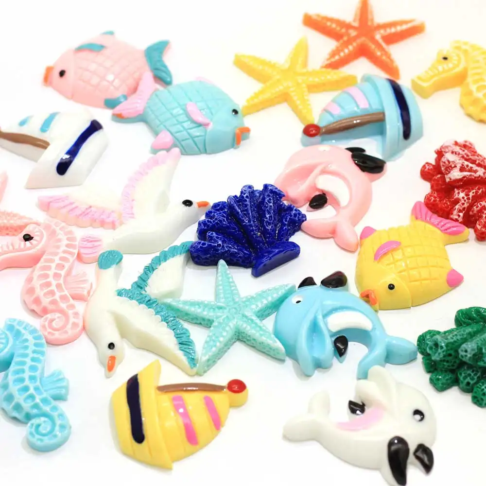 

50/100/океан, животное, растение, смола, ремесло, морская лошадь, кабошон, Морская раковина, морская раковина, Коралловое украшение, наклейка с п...