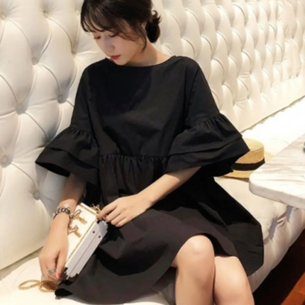 Блузка женская с оборками на рукавах корейский топ свободная рубашка в японском