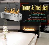 inno fire 48 inch long remote control black or silver smart ethanol elec fireplace inserts