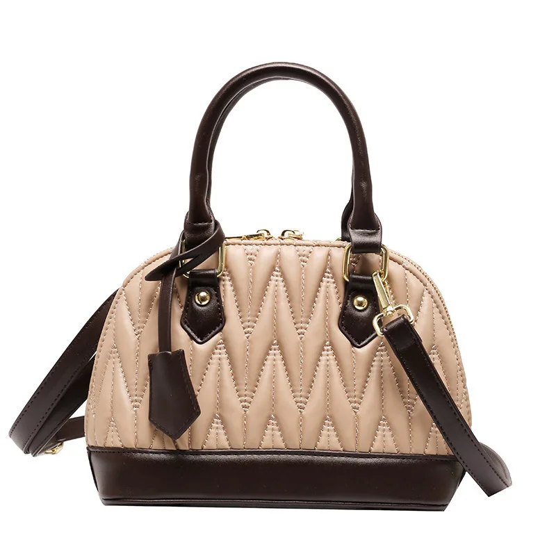 

Hot New Luxury Handbags Women Bags Designer Pleated Crossbody Bag Ladies Fashion Cute Shell Bag Portable Patchwork Messenger Bag