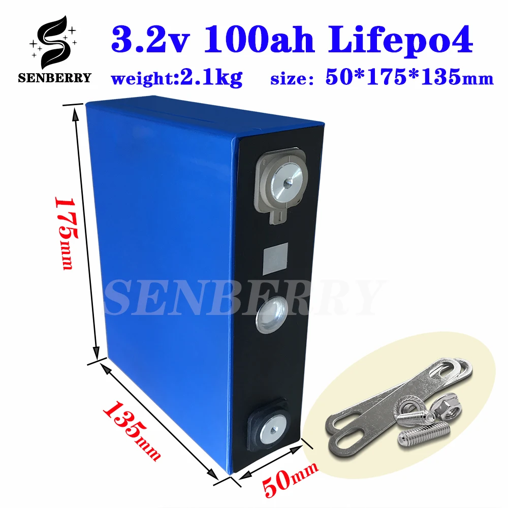 

2020 NEW 8PCS 3.2V 100Ah lifepo4 battery CELL 3.2V100ah 24V100Ah for EV RV battery pack diy solar EU US TAX FREE UPS or FedEx