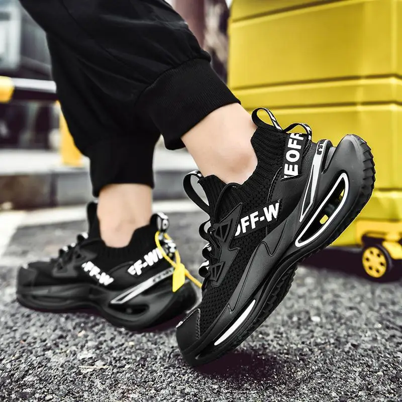 

Spring Mesh Running Shoes for Men Hip Hop Street Graffiti Chunky Sneakers Blade Cushioning Lightweight Jogging Sport Shoes 45 46