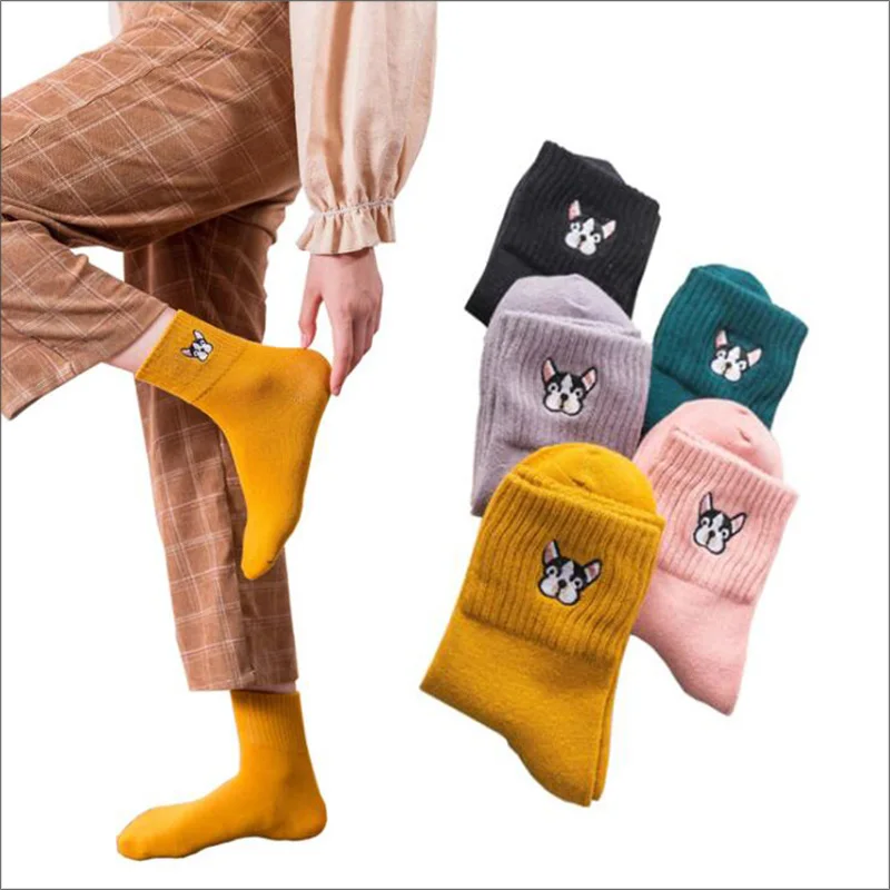 Носки женские х/б однотонные на осень/зиму