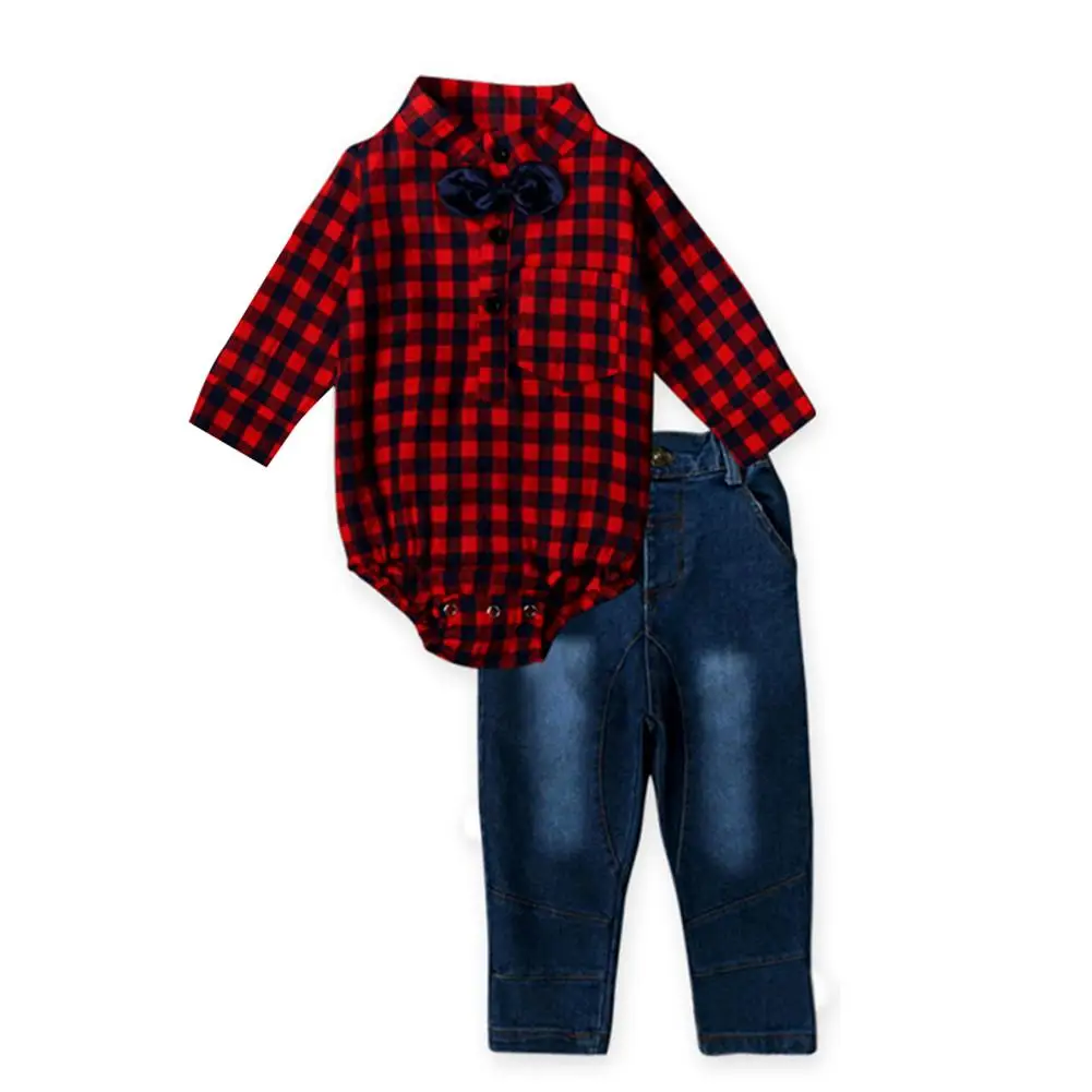 Комплект одежды для отдыха модные милые джентльменские комбинезоны в клетку с