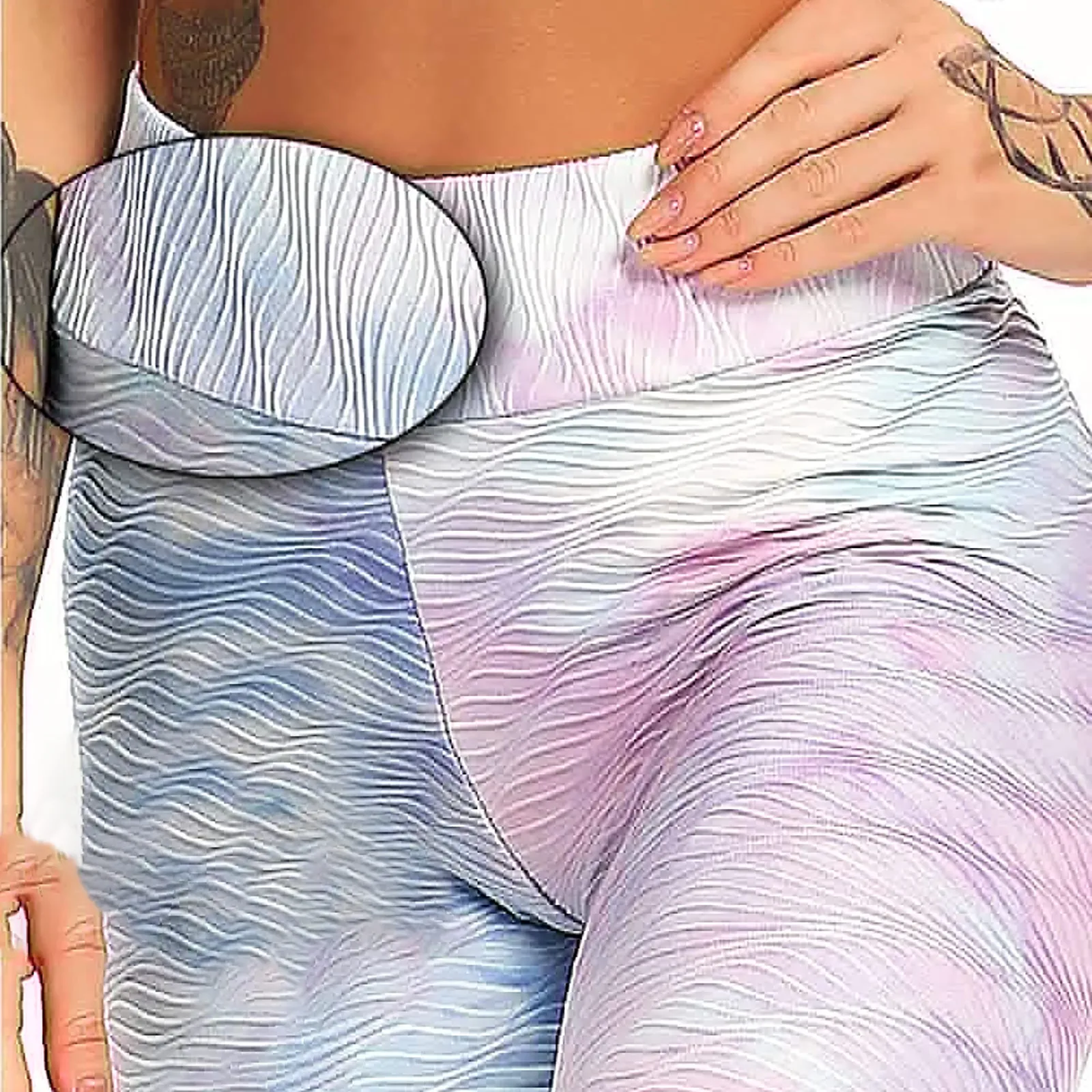 

DAIGELO Skinny Trousers Women's Yoga Pants 2021 Fashion Women's Printing Breathable Hip Lifting Exercise Bubble Yoga Sport Pant
