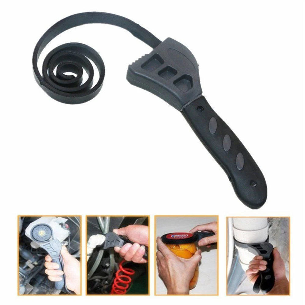 Car Repair Tools Multitool Universal Wrench Black Rubber Strap Adjustable Spanner For Any Shape Opener Hand Tool 21*2.7*1.5cm |