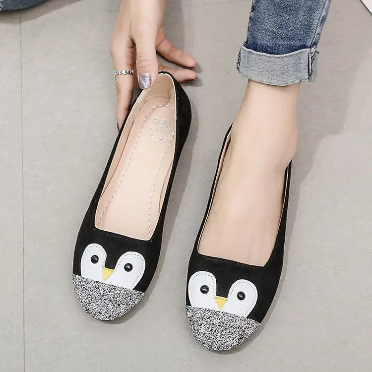 

Fashion Women's Single Shoes Trend All-match Vamp Animal Pattern Cute Outer Wear Casual Flat Women's Single Shoes 2021