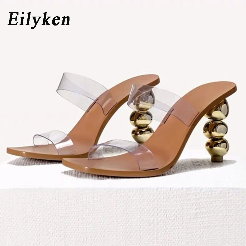 Женские кожаные шлепанцы Eilyken прозрачные сандалии-желе из ПВХ с квадратным