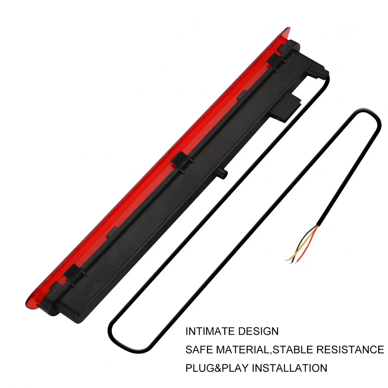 

Car Red 12V Rear High Mount Third Brake Stop Tail Light LED Brake Tail Gate Lamp Light Assembly for Toyota Hilux REVO 2018-2020