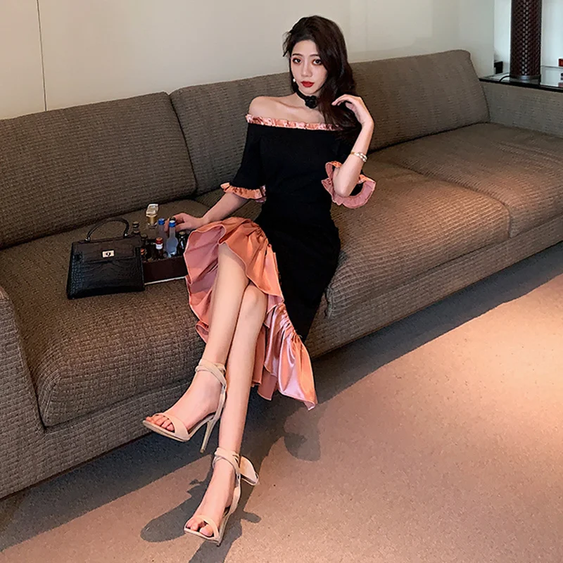 

CMAZ 2021 Party Outfits For Women Dress Elegant Midi Long Length Dresses Fashion Sexy Night Slim Vestidos Female Club Clothes