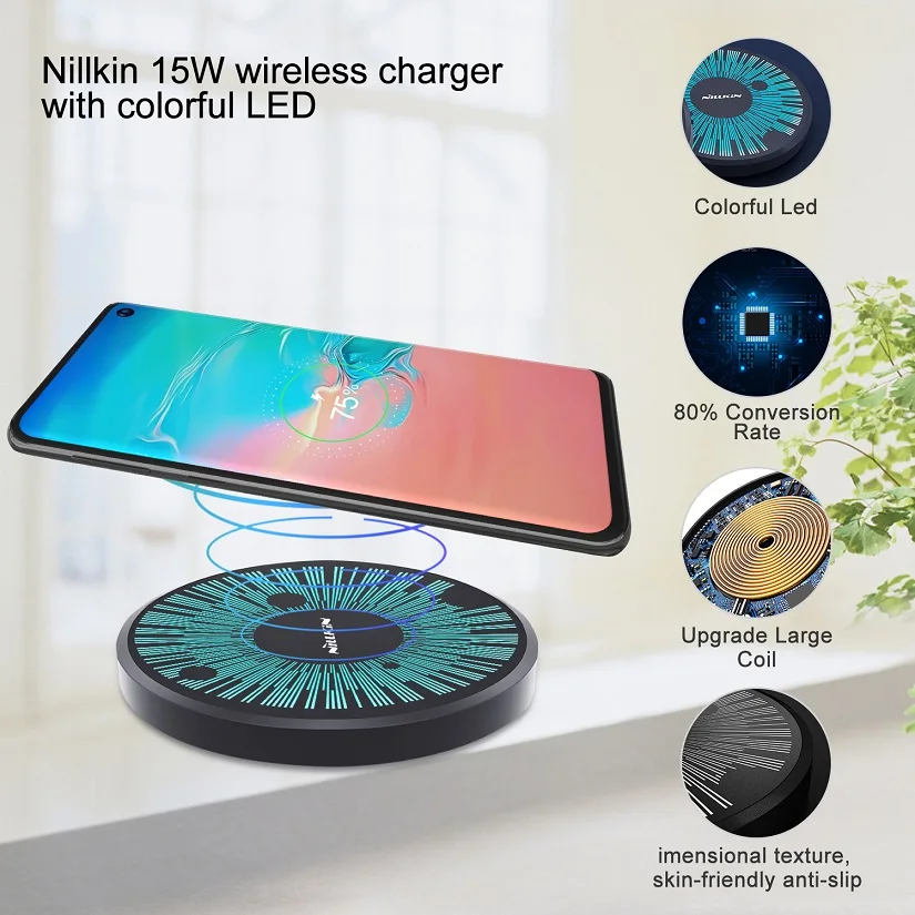 Беспроводное зарядное устройство NILLKIN 15 Вт Max для huawei P30 Pro для Xiaomi Mi 9 2,5 h Полная зарядка для iPhone 11 XS XR для samsung Note 10 S10