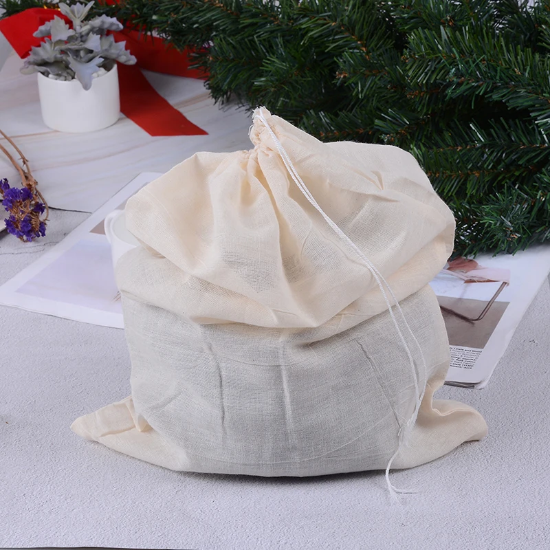 

Reusable Cotton Food Filter Bag Nut Milk Bag Squeeze Juice Grid Mesh Filter Sieve Cold Brew Coffee Filter
