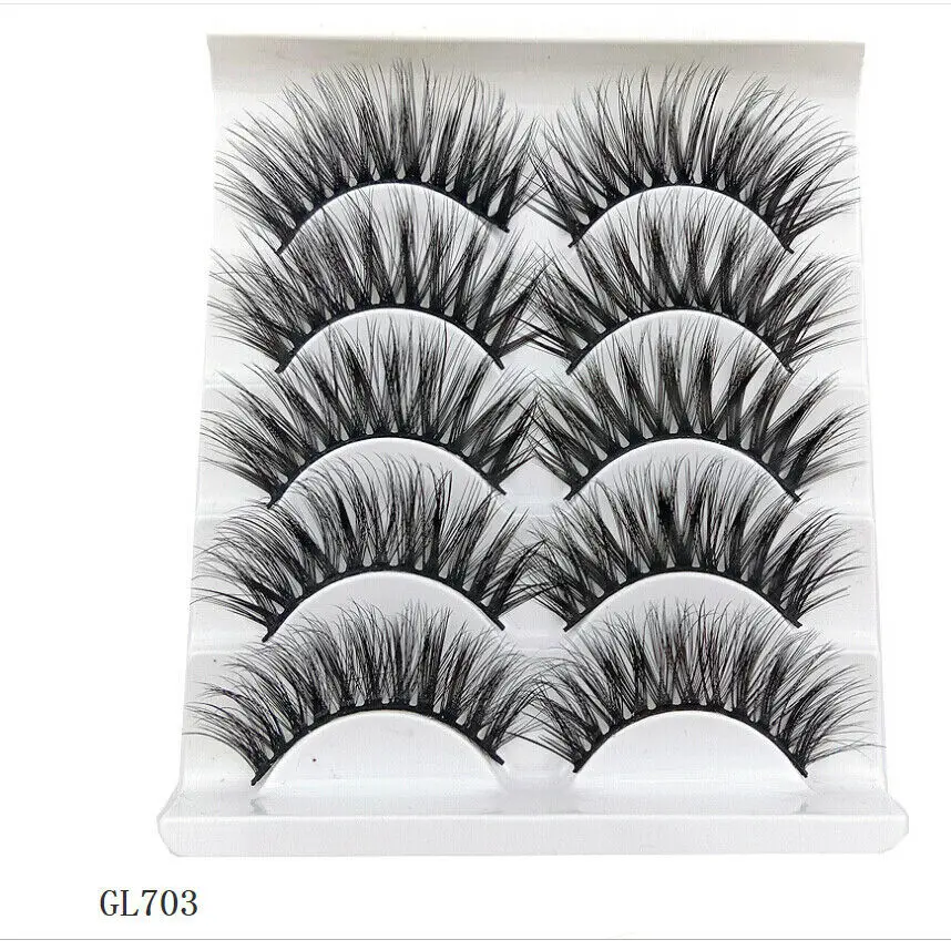 5 пар Накладные ресницы из норки для наращивания макияжа натуральные пушистые