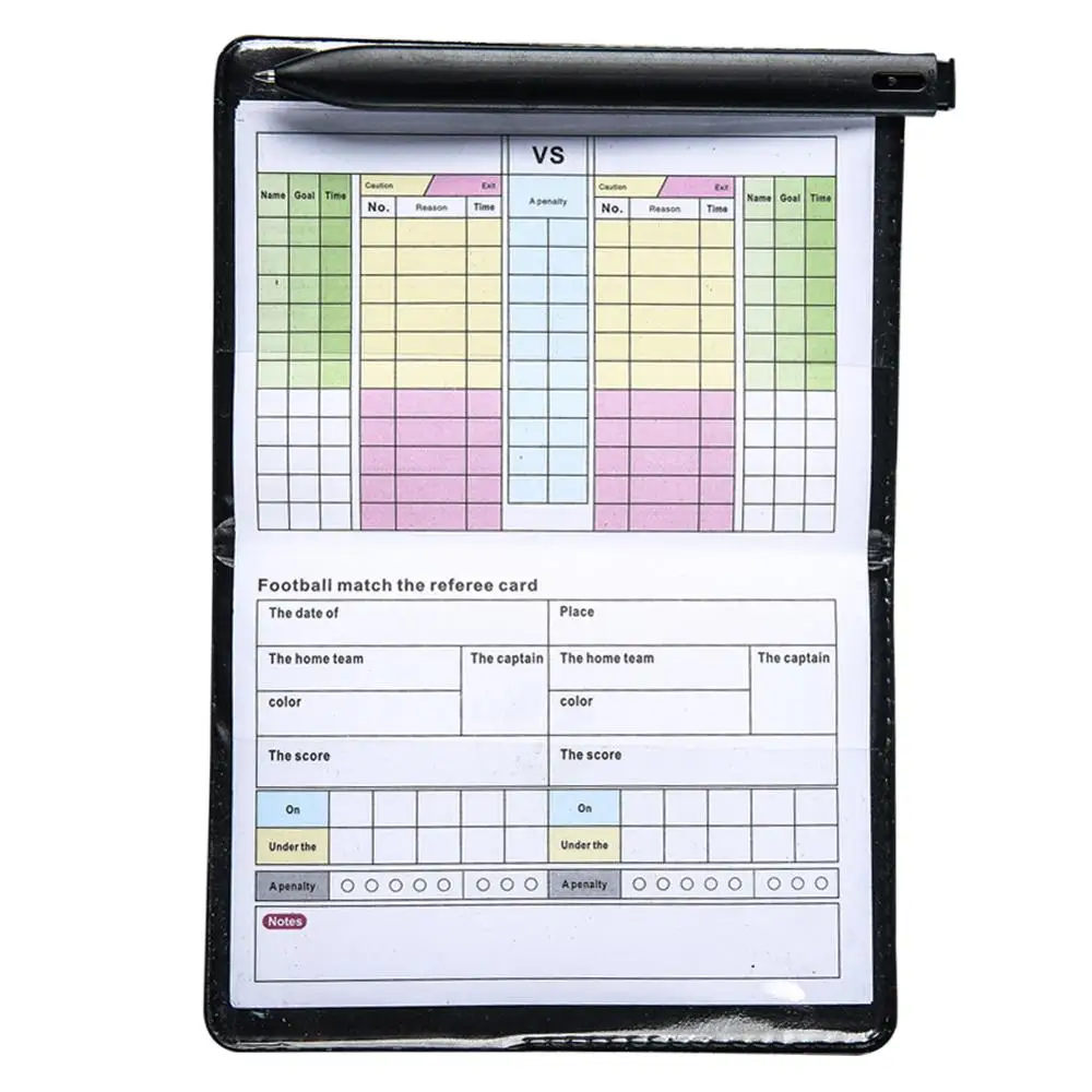 Кожаный чехол с красными и желтыми картами для блокнота флагов футбольных