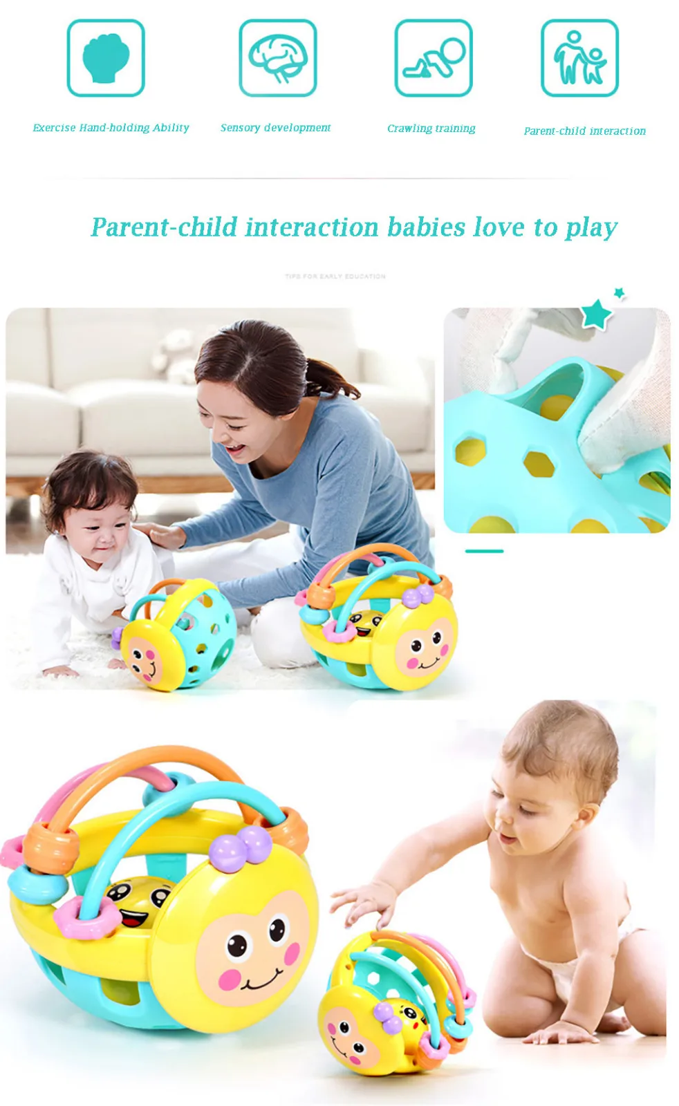 

Children Soft Rubber Cartoon Bee Toddler Educational Toys Interactive Rattle Baby Bed Mobile Preschool Boys Girls Music Game