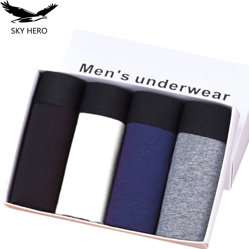 4 шт./лот Дышащие Боксеры Мужское нижнее белье для мужчин хлопковые боксеры
