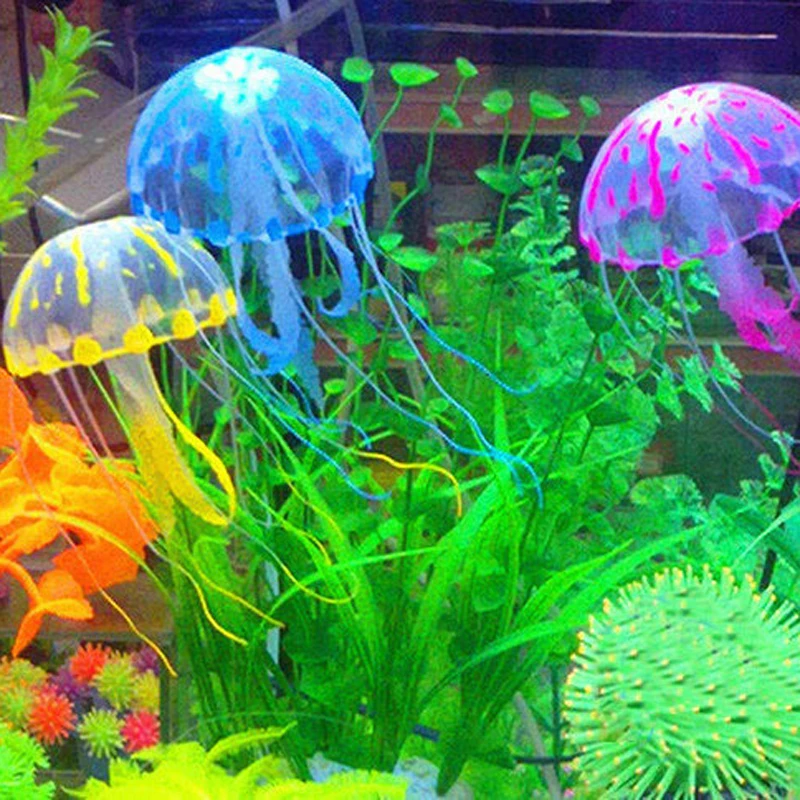 5 см светящиеся искусственные медузы украшение для аквариума игрушки подводный