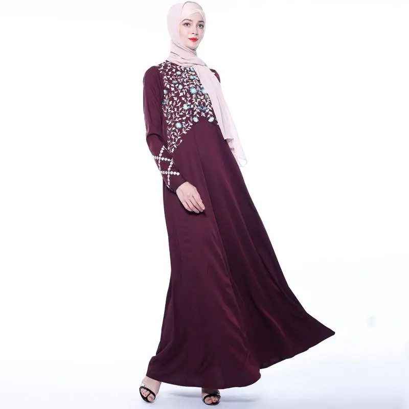 Abaya вышивка Дубайский мусульманский женское длинное платье Кафтан Вечерние
