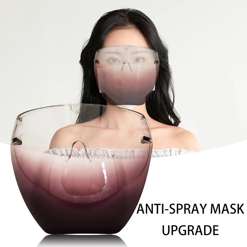 Цветной прозрачный чехол для лица пылезащитный на все лицо защитные очки