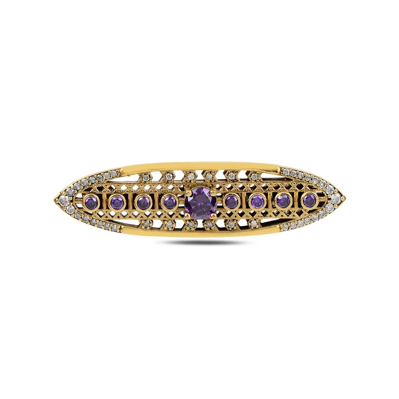 

Silverlina Silver Zircon Stone Authentic Brooch