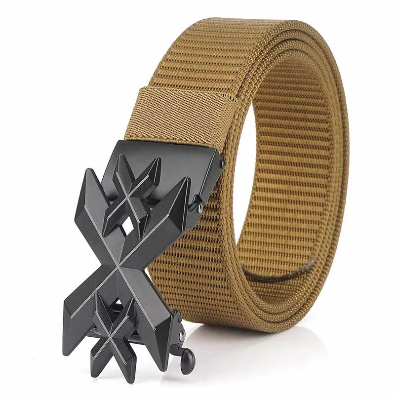 

Men's automatic buckle belt canvas belt nylon belt casual dress denim wild non-hole lengthening