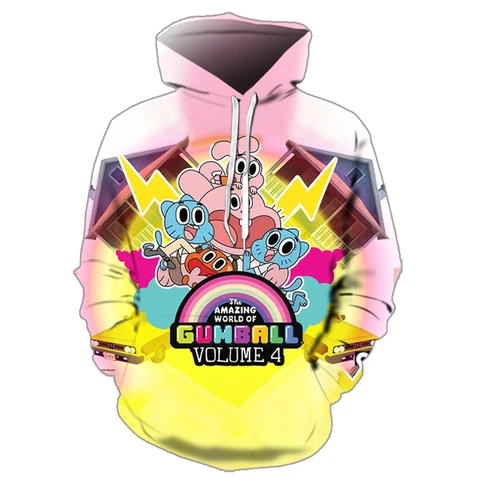 2021 New Gumball Amazing World Hoodie Sweatshirt Streetwear 3D Casual Pullover Harajuku Hip Hop Men and Women Clothes