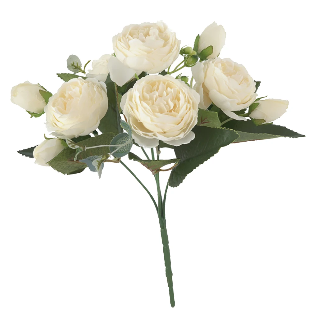 

Artificial Silk Peony Bouquet With 5 Flowers and 4 Buds DIY Home Decoration