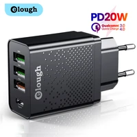 elough 20w 3upd usb charger quick charge 4 0 3 0 qc type c pd fast charger for iphone 12 11 pro xs samsung huawei xiaomi laptod