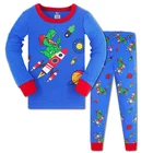 Детская Хлопковая пижама для мальчиков и девочек, с длинным рукавом