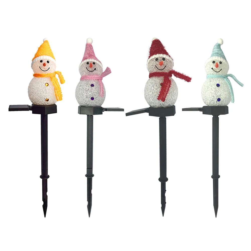 

LED Solar Snowman Spike Light Christmas Outdoor Garden Lawn Path Lamp Spotlight Garden Road Path Decorative Lighting