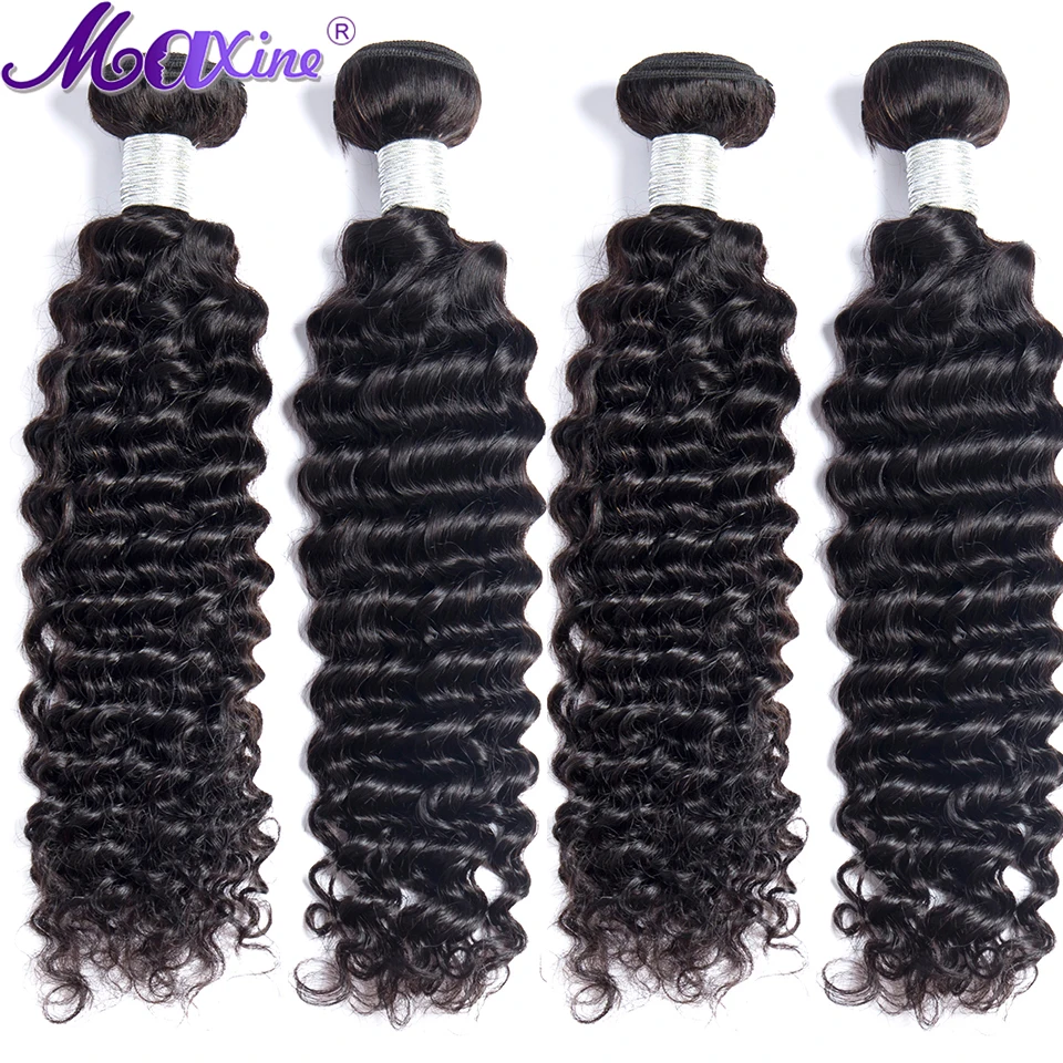 Пучки глубоких волн 4 шт. Maxine Remy человеческие волосы пучки бразильских локонов