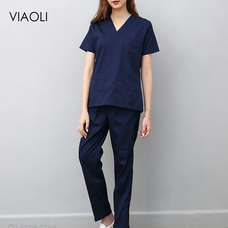 Многоцветный Viaoli, женская и Мужская медицинская форма, скрабы для кормления, одежда с коротким рукавом, пальто, одежда для доктора, кисть для рук, одежда с принтом - Цвет: Многоцветный