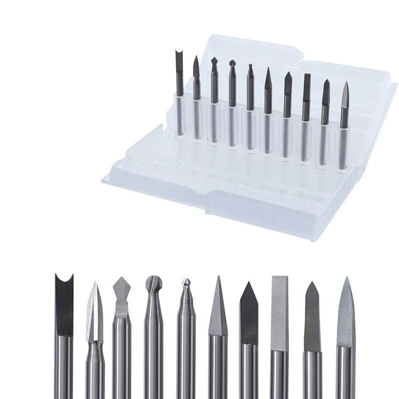 

10PCS Carving Drill Bits Walnut Carving Wood Carving Woodworking Milling Cutter Set Woodworking Knife Wood Carving Tool