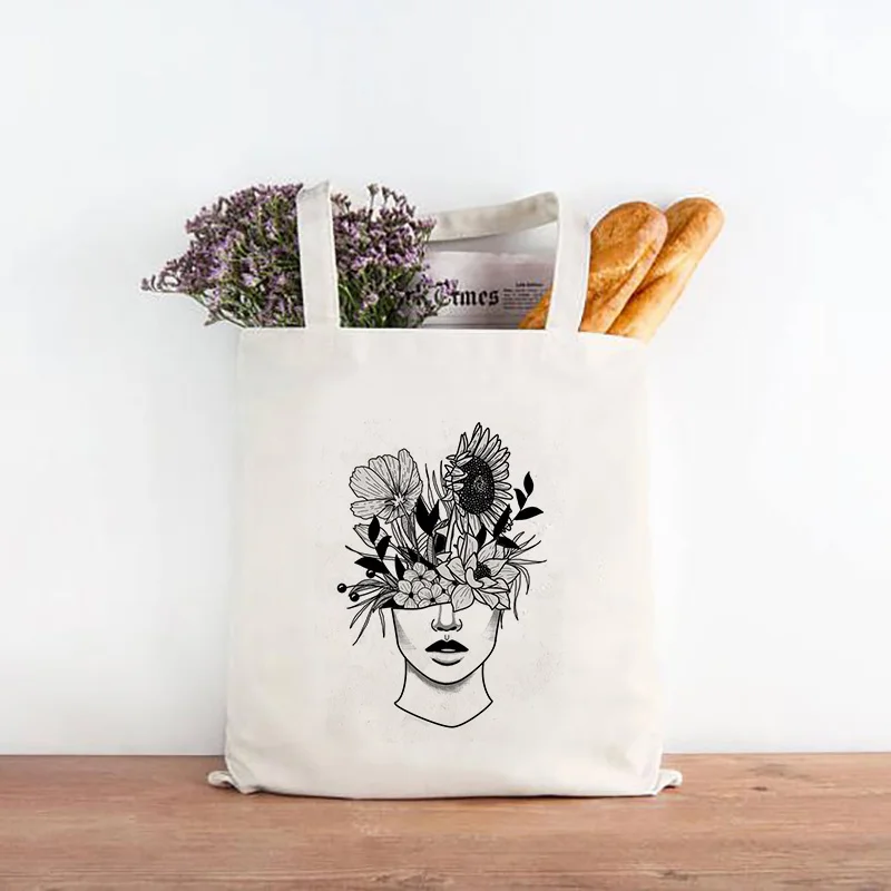 Простая Холщовая Сумка для покупок с линейным рисунком сумка тоут сумочка