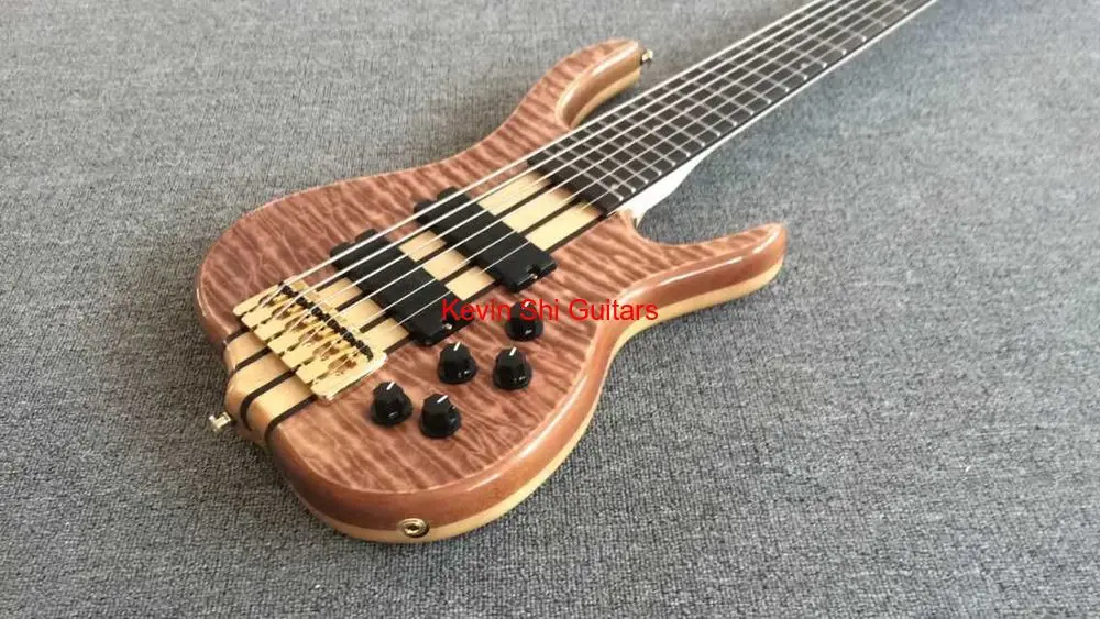 Новинка 2019 фабрика и 6 струн Кевин Ши бас гитара Kevin Shi электрическая золотая
